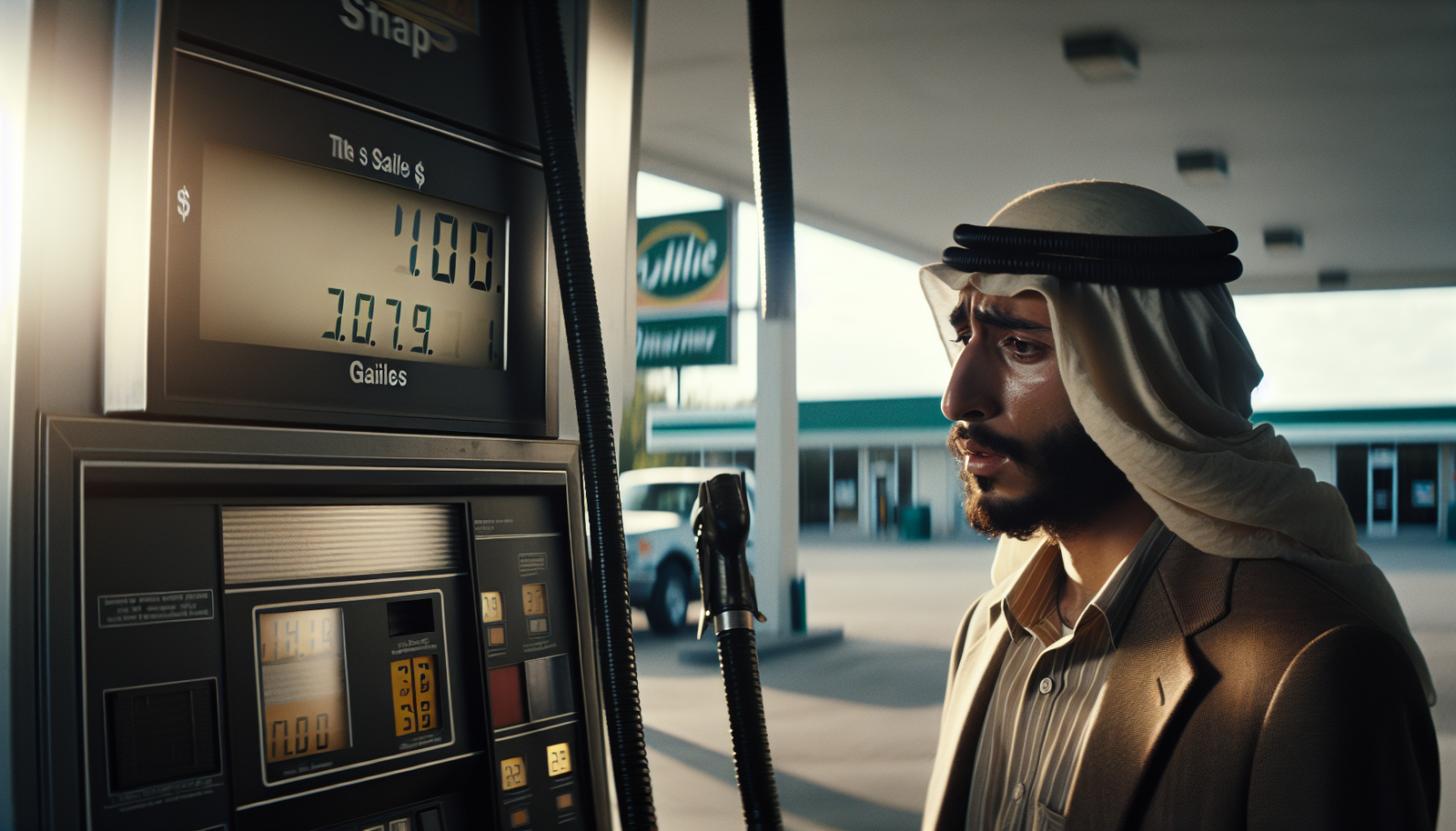Gas station price board showing elevated fuel prices amid oil supply disruptions